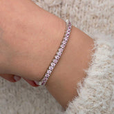 Silver Pink Zircon Stone Waterway Women's Bracelet